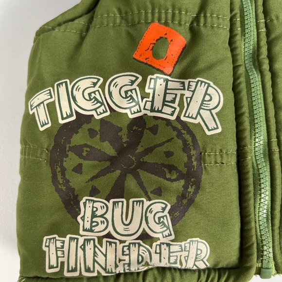 Y2K Disney Tigger "Bug Finder" Green Puffer Vest - Picture 4 of 5